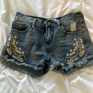 Free People jeans shorts with gold embellishments size 24